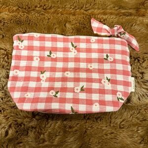 Sezane Zipped Pouch Pink Ginham - Size TU